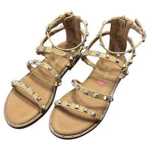 Steve Madden Travel Rhinestone Tan Sandals Girl’s Youth US 1